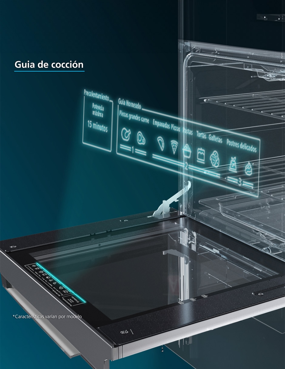 Combo estufa de piso a gas LP MABE Air Fry 75.8 cm EMHA7612DSSCM76SS de 6 quemadores + campana